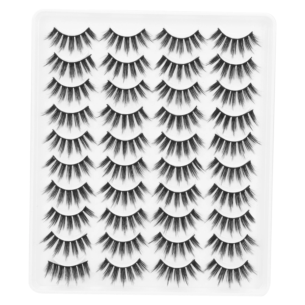 20 Pairs Makeup False Lashes Salon Long Curly Thick ThreeDimensional False Eyelashes(04 )