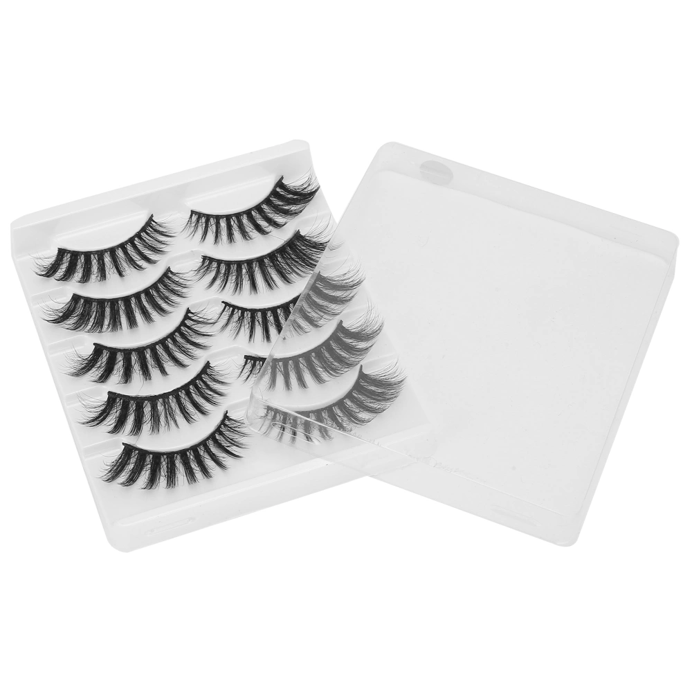 5 Pairs Professional Thick Curly False Eyelashes Date Makeup Portable False Lashes Set011