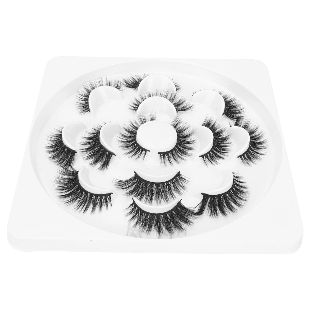 7 Pairs Reusable Long Thick Curly False Eyelashes Portable Makeup False Lashes SetM92P