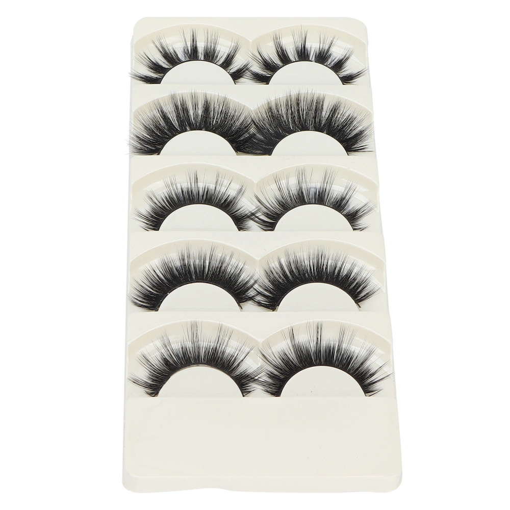 5 Pairs Long Thick Curly False Eyelashes Soft Three‑Dimensional Makeup False Lashes Set