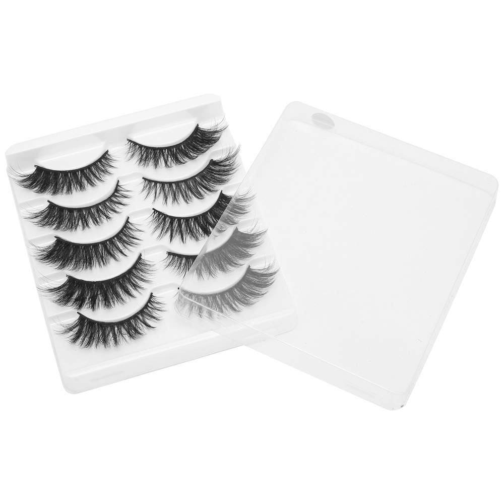 5 Pairs Professional Thick Curly False Eyelashes Date Makeup Portable False Lashes Set015