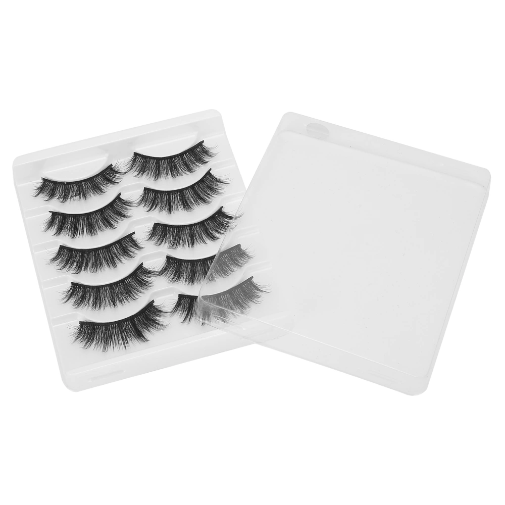 5 Pairs Professional Thick Curly False Eyelashes Date Makeup Portable False Lashes Set010