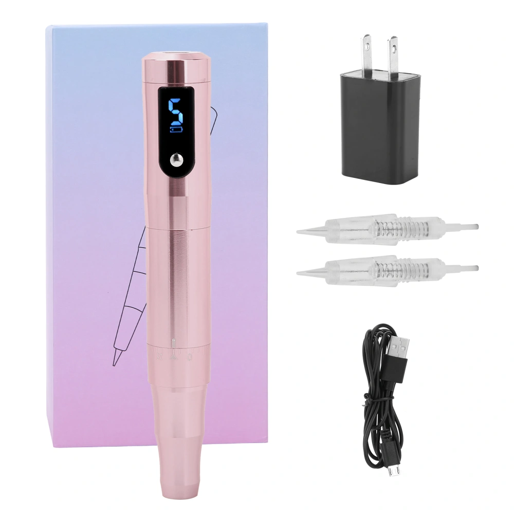 Professional Microblading Machine Eyebrow Eyeliner Lip Tattoo Pen Machine (US Plug 110‑240V)Rose Gold