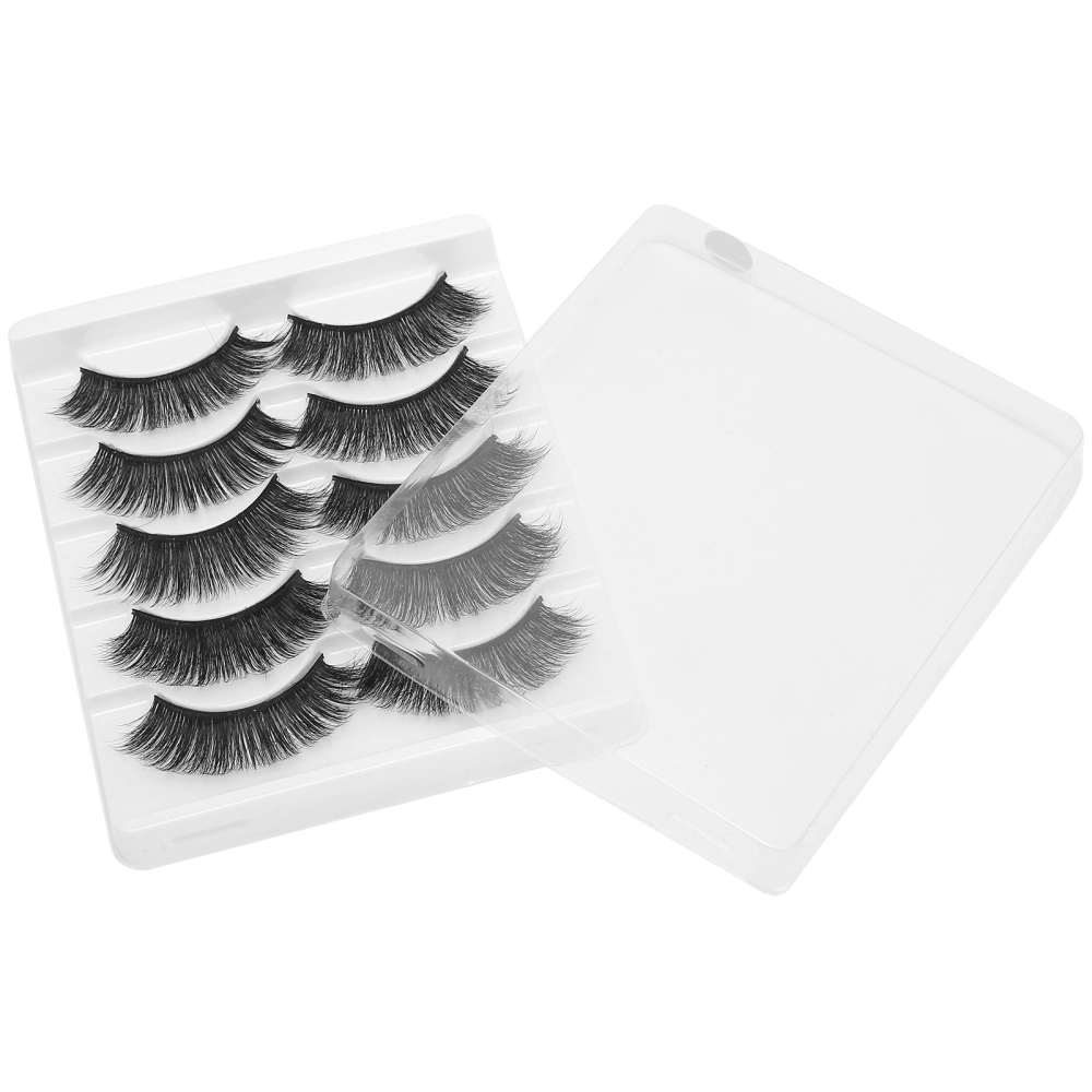 5 Pairs Stage Makeup Thick Dense Curly False Eyelashes Reusable False Lashes Set008