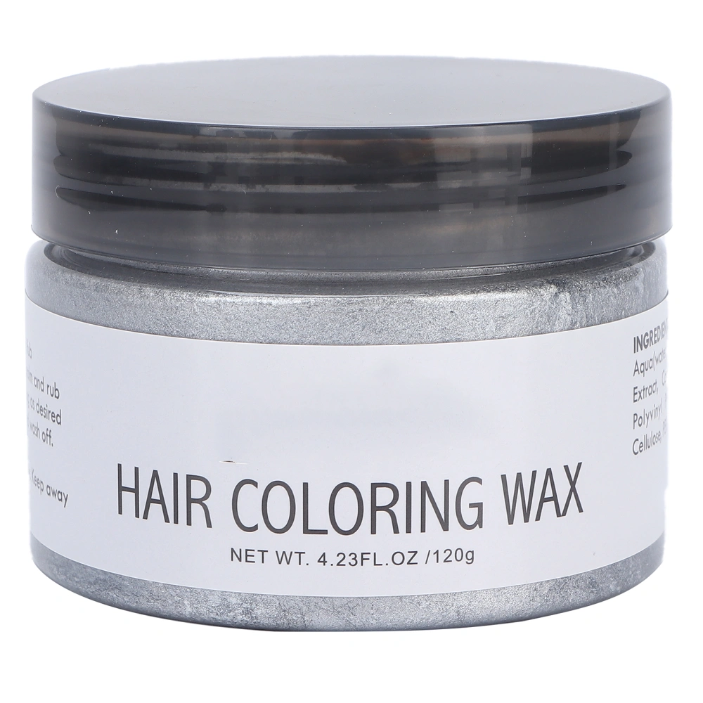 120g Temporary Hair Coloring Wax Fast Dyeing Hairstyling Cream Hair Mud for Men WomenGray