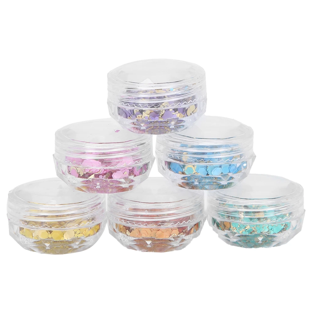 6 Boxes Nail Glitters Sequin Set Mixed Flakes Sparkly Shiny Nail Art Decoration for Manicure Face