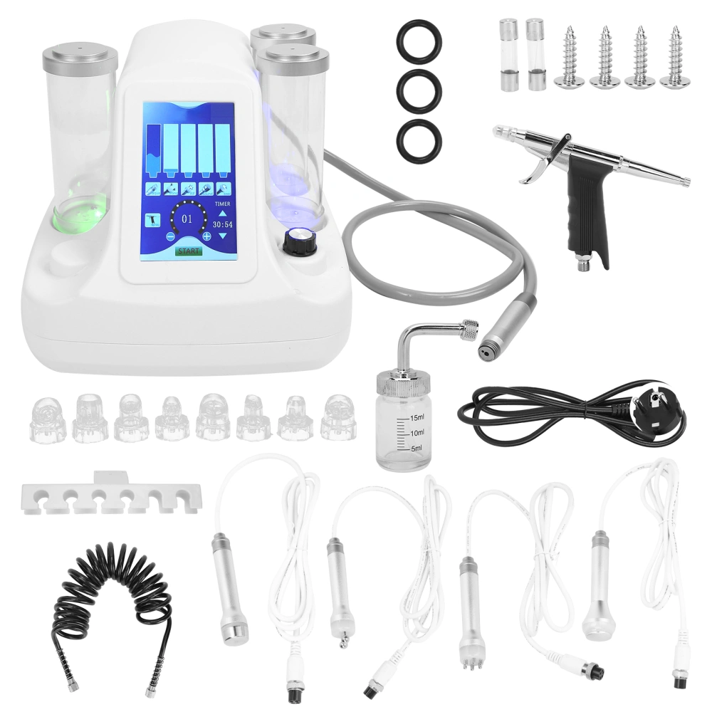 Hydrogen Oxygen Facial Beauty Machine 6 in 1 Face Skin Rejuvenation Oxygen Injection Machine220V EU Plug