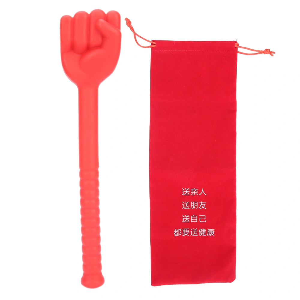 Fist Massage Hammer Silicone Meridians Flexible AntiSlip Handle Pat Massage Hammer(Red )