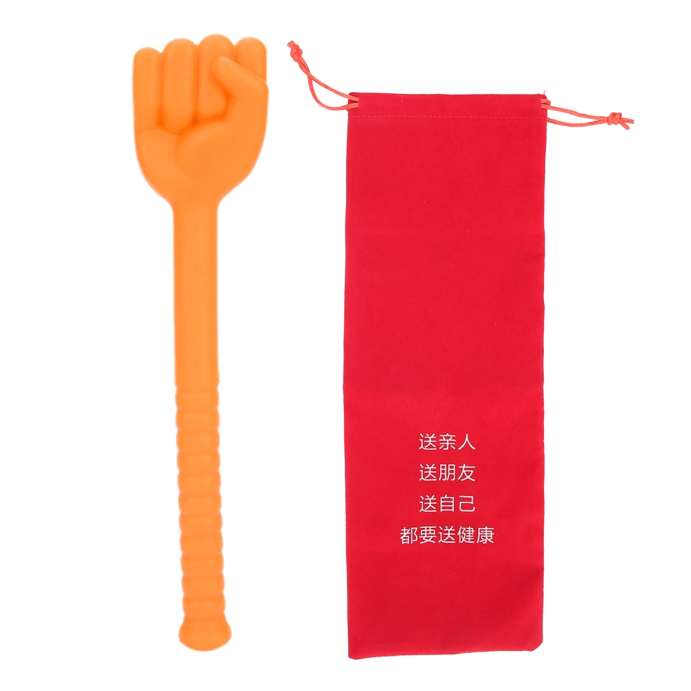 Fist Massage Hammer Silicone Meridians Flexible AntiSlip Handle Pat Massage Hammer(Orange )