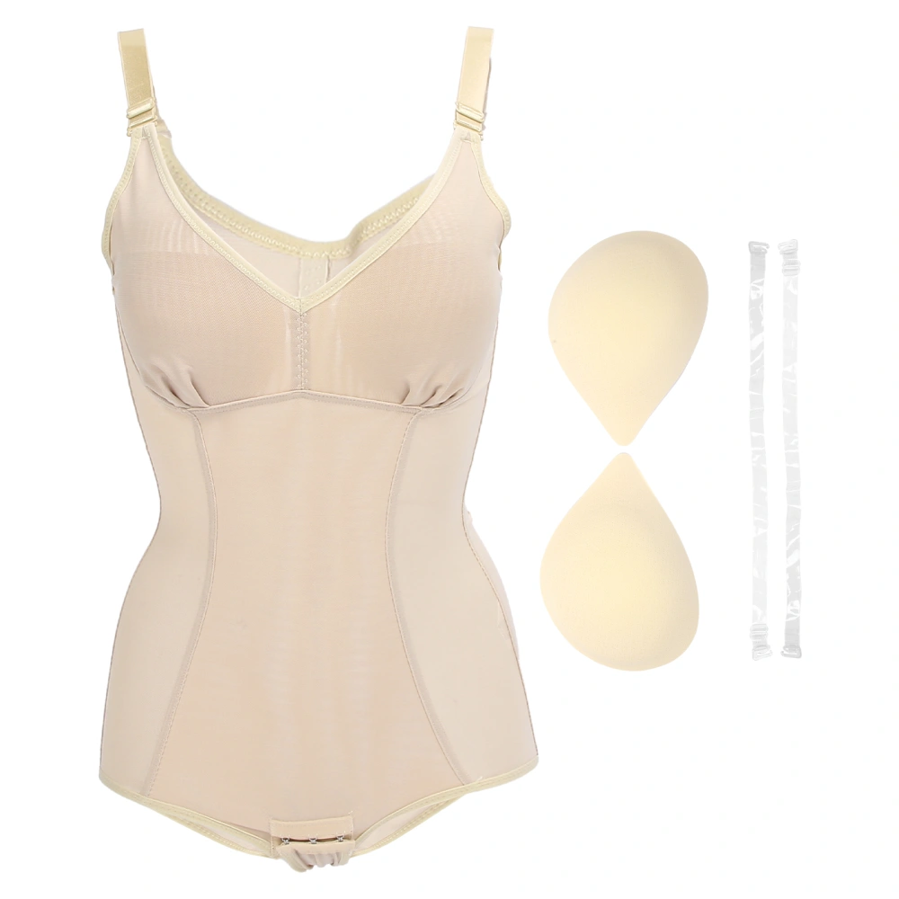 Wireless Bra Women Shapewear Slimming Body Shaping Breathable Full Body Bodysuit (Skin Color)XL