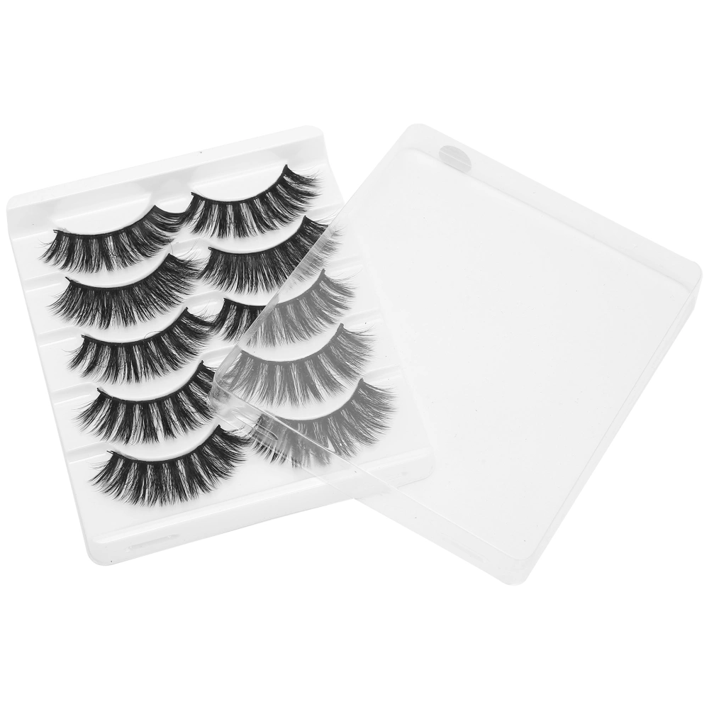 5 Pairs Three Dimensional False Eyelashes Daily Makeup Thick Curly False Lashes Set(003 )