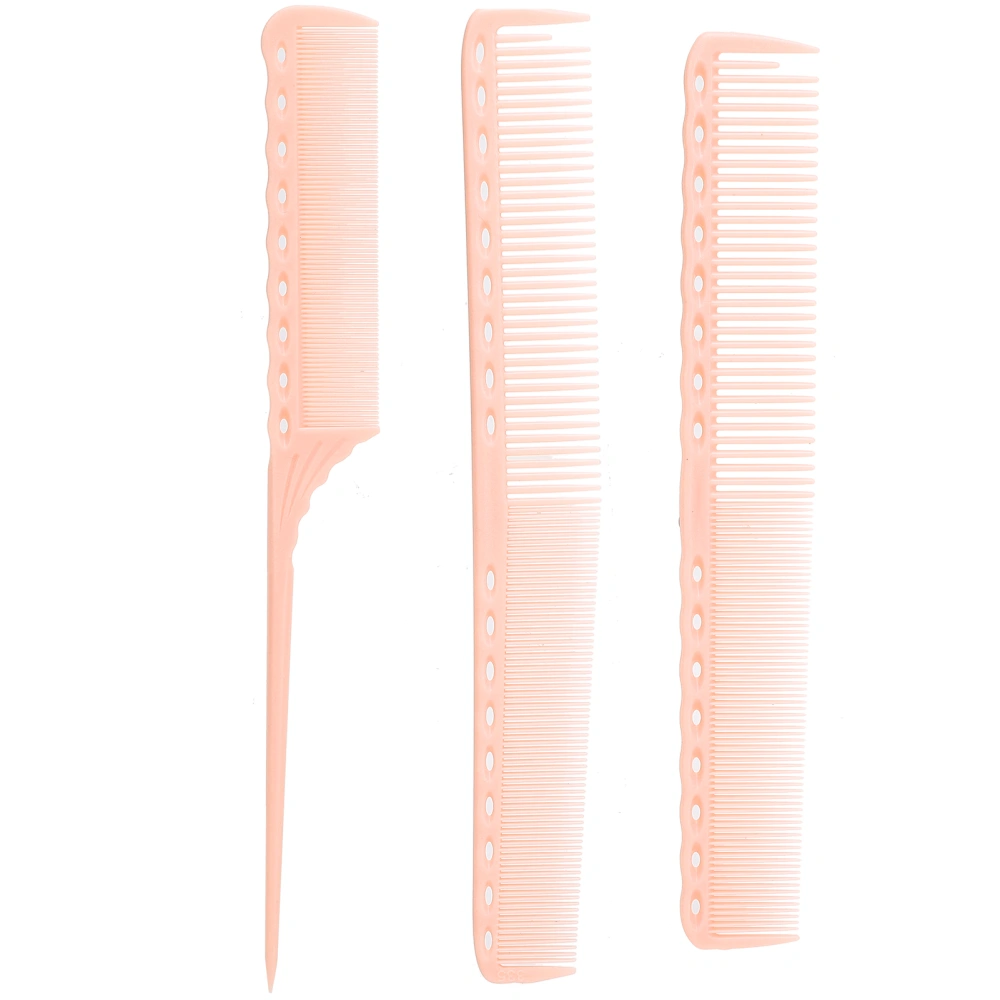 3pcs Detangling Hair Comb Home Salon Portable Hairdressing Tail Comb Set Styling ToolLight Pink