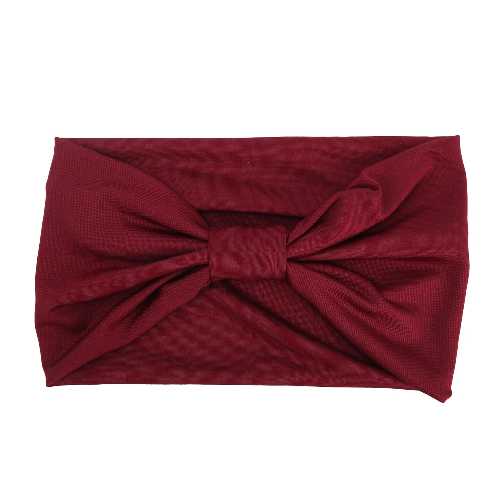 Cloth Cross Twist Hairband Knot NonSlip Stretchy Headband Women's Hair Band Accessories(Dark Red )