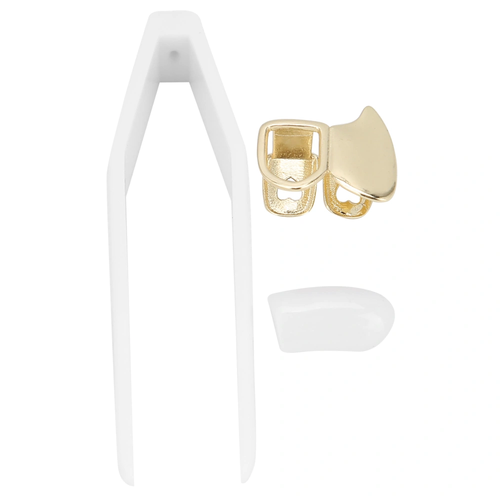 Fashionable Brass Hollow Hip Hop False Tooth Halloween Festival Hip Hop Tooth DecorationGold