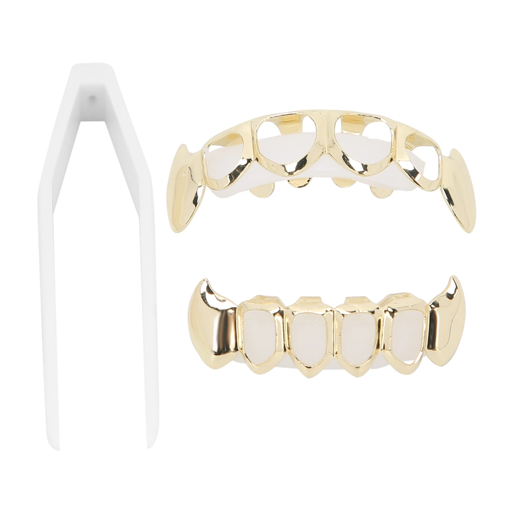 Hollow Plating Teeth Brace Fashionable Metal Teeth Decoration Jewelry for PartyGold