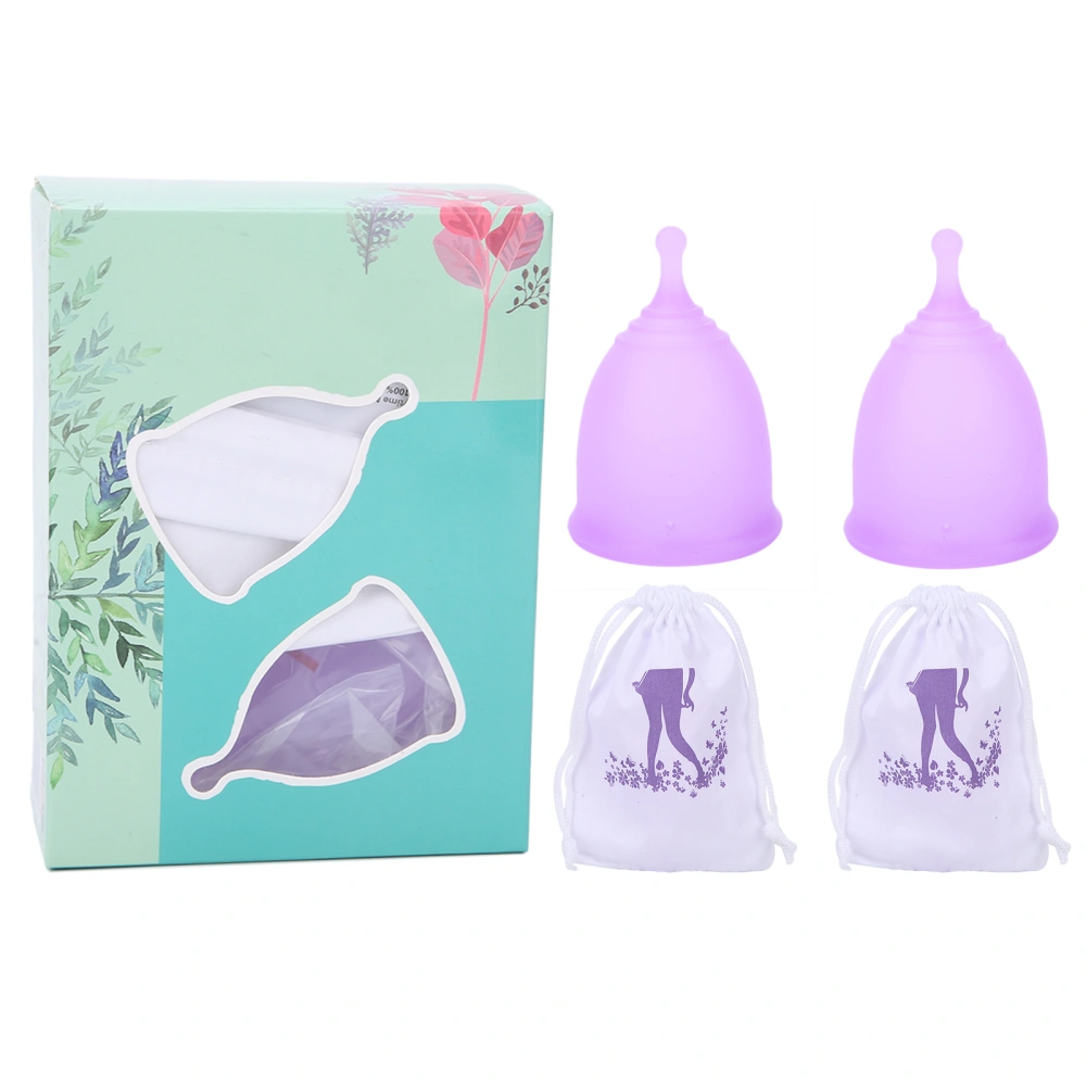 2pcs Silicone Menstrual Cup Women Soft Reusable Period Cup Female Body Care ToolS