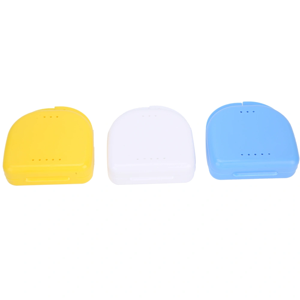 3pcs Denture Case Dental HalfMouth Denture Box Storage Container Orthodontic Retainer Case