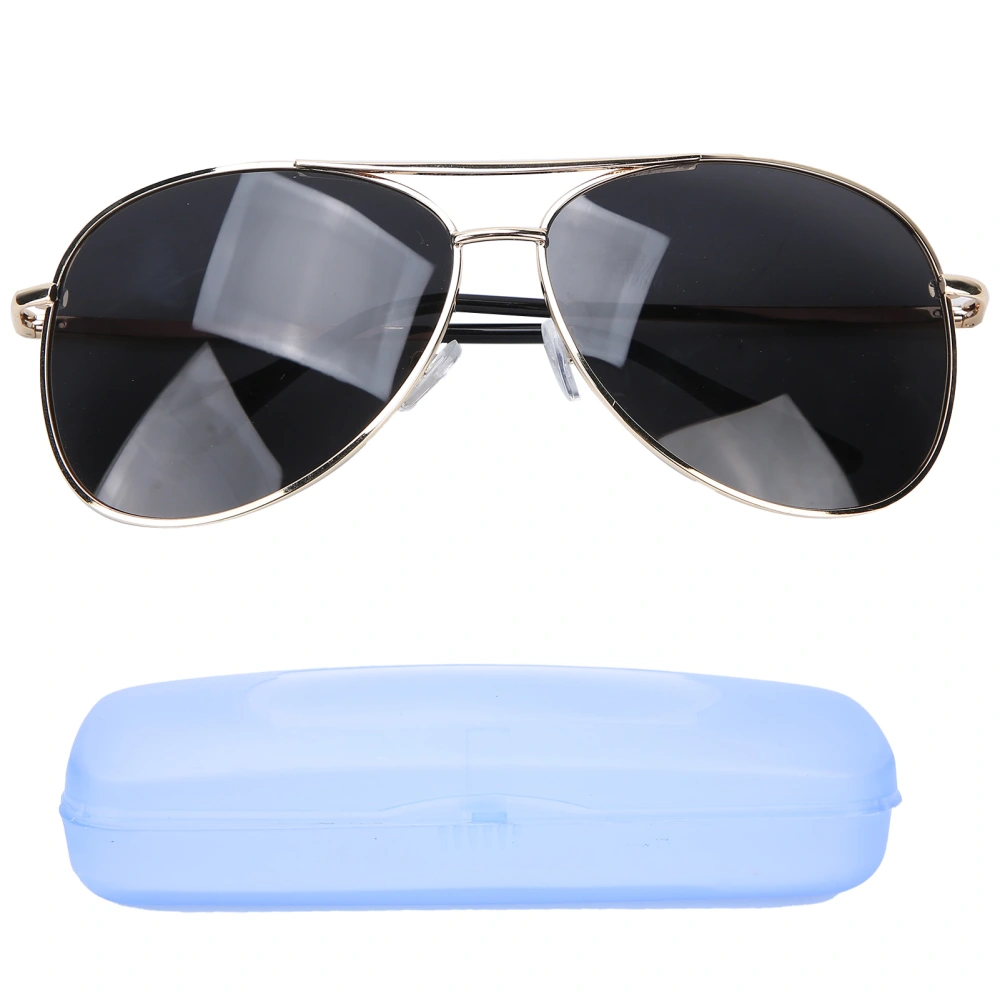 Polarized Ultraviolet‑Proof Glasses Gold Frame Black Gray Lens Vintage Style Anti‑UV Sun Glasses