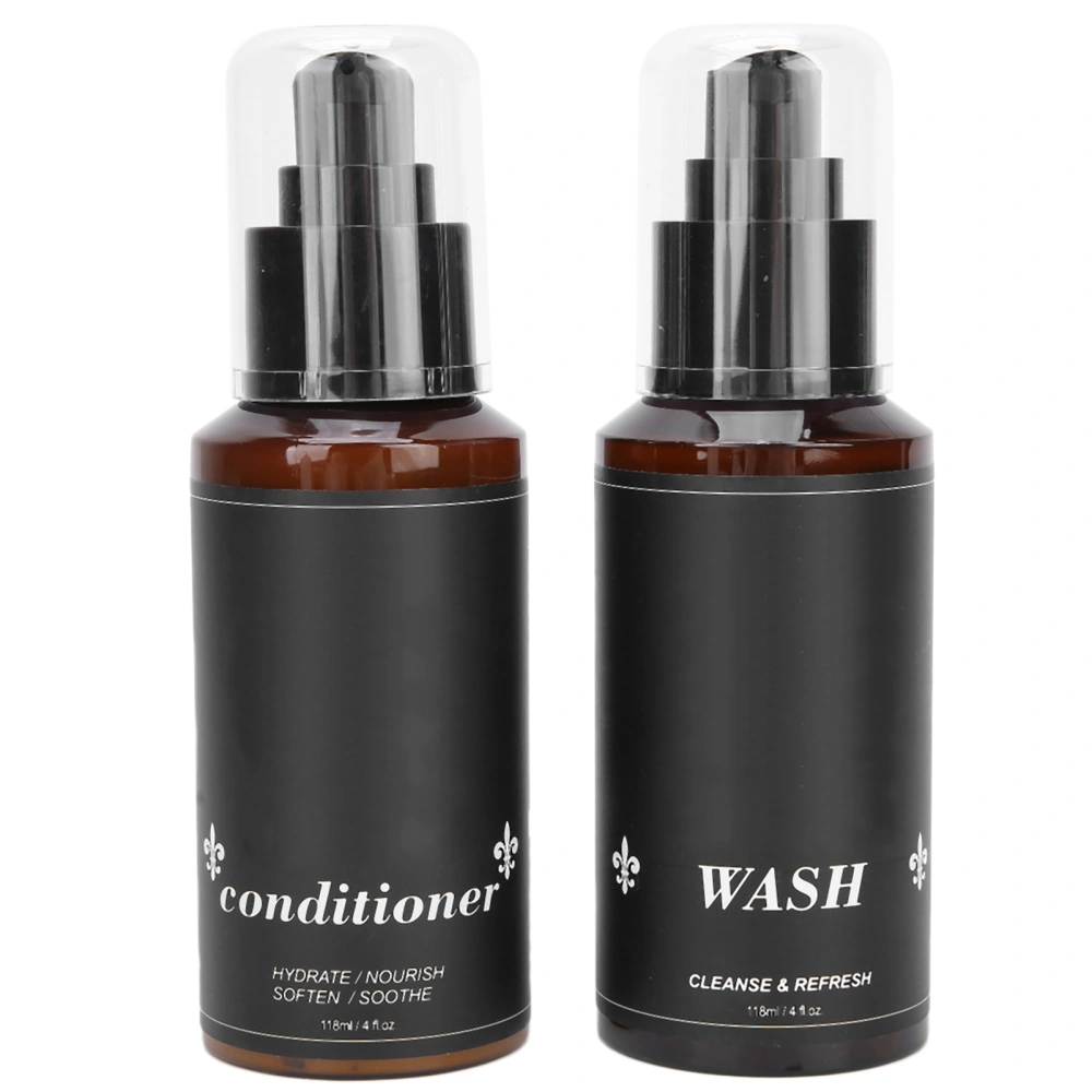 2pcs Beard Wash Shampoo Conditioner Set Men Beard Care Cleaning Shampoo Conditioner