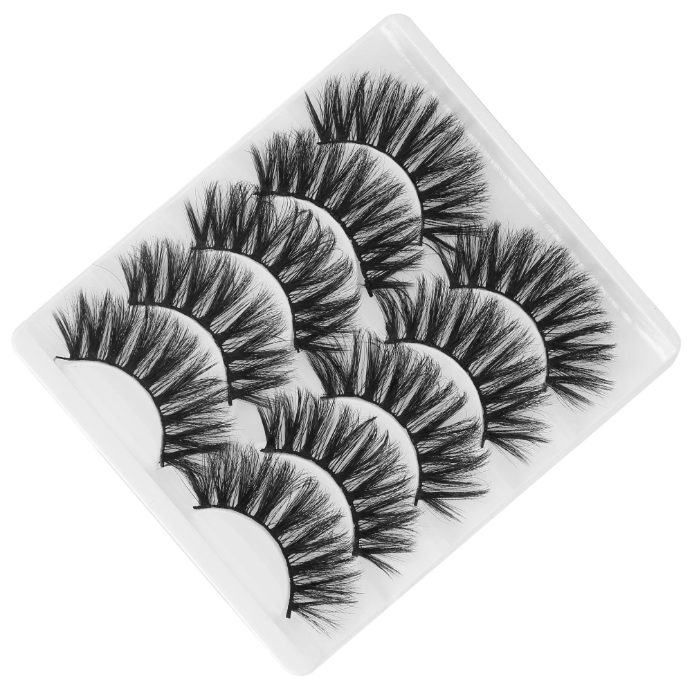 5 Pairs 6D False Eyelashes Handmade Long Extension Eyelashes Pack Reusable Fiber LashesGL703