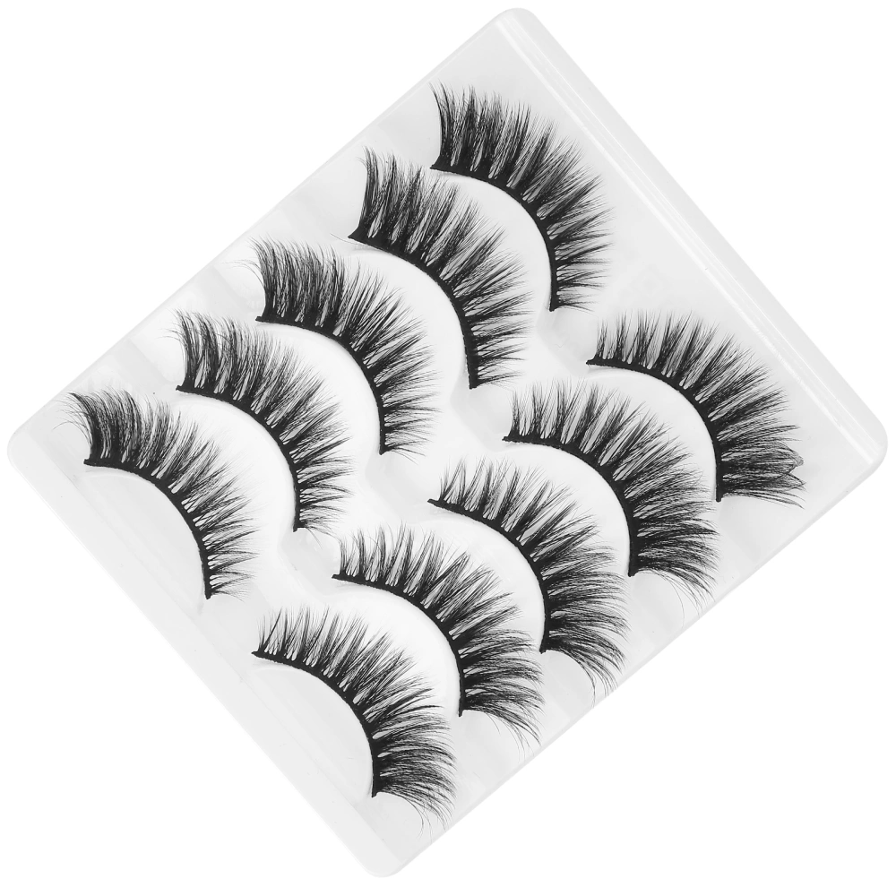 5 Pairs 6D False Eyelashes Handmade Long Extension Eyelashes Pack Reusable Fiber LashesGL705