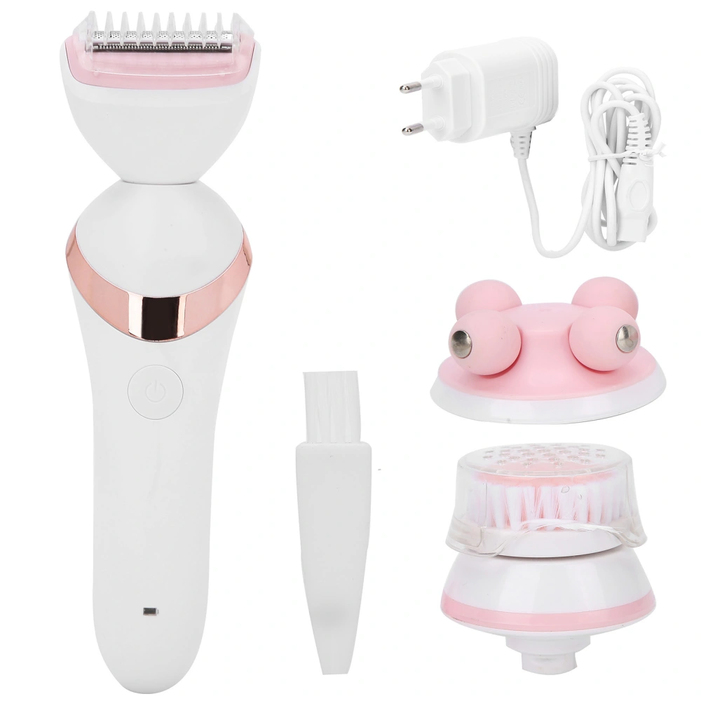 3in1 Women Electric Trimmer Hair Removal Facial Cleanser Massager Shaver EU Plug 100‑240V