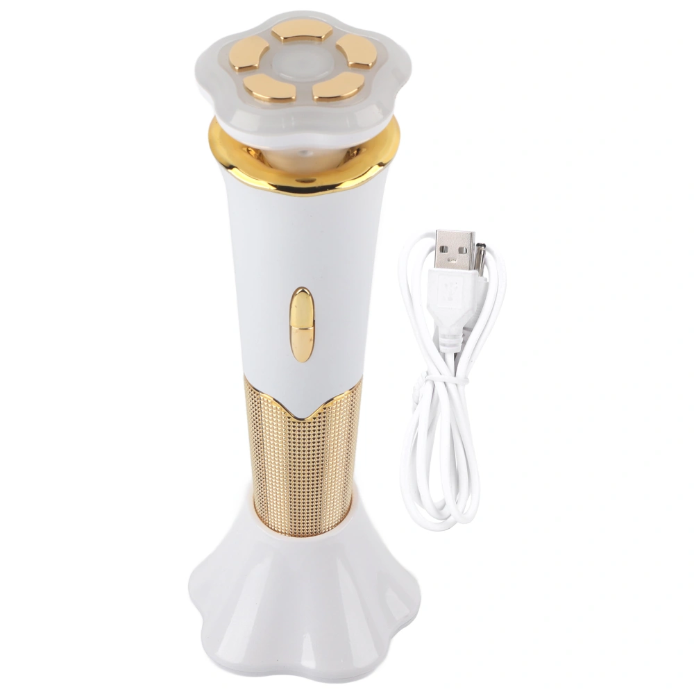 RF Beauty Machine LED Photon Skin Rejuvenation Micro Current Lifting Firming Massager(White Gold )