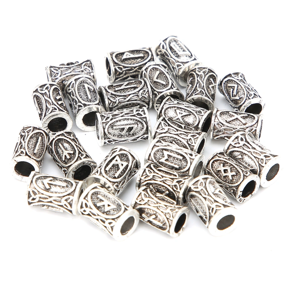 24Pcs Viking Hair Bead Alloy Vintage Dreadlock Beads Men Beard Tubes Hair Decoration