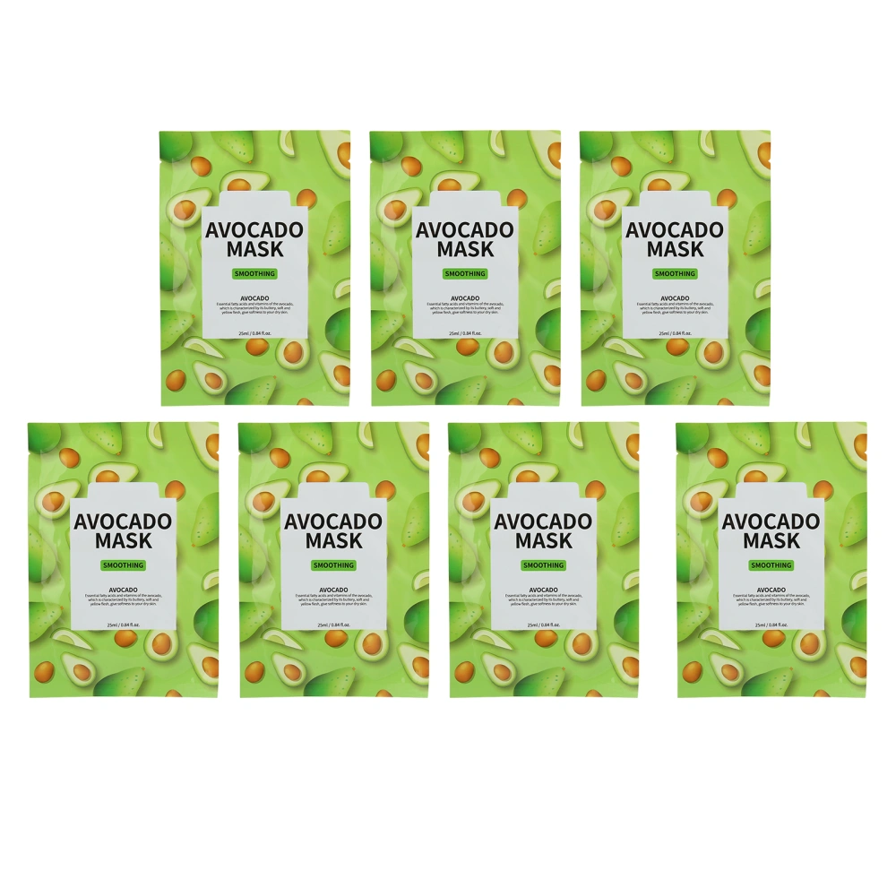 MELAO Avocado Facial Mask Moisturizing Sheet Mask Nourishing Mask for Facial Skincare 25ml x 7pcs