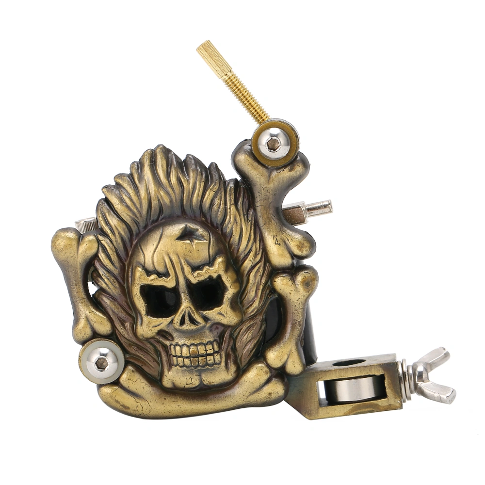 Professional Skull Head Shaped Tattoo Machine Alloy Embossed Coil Tattoo Machine