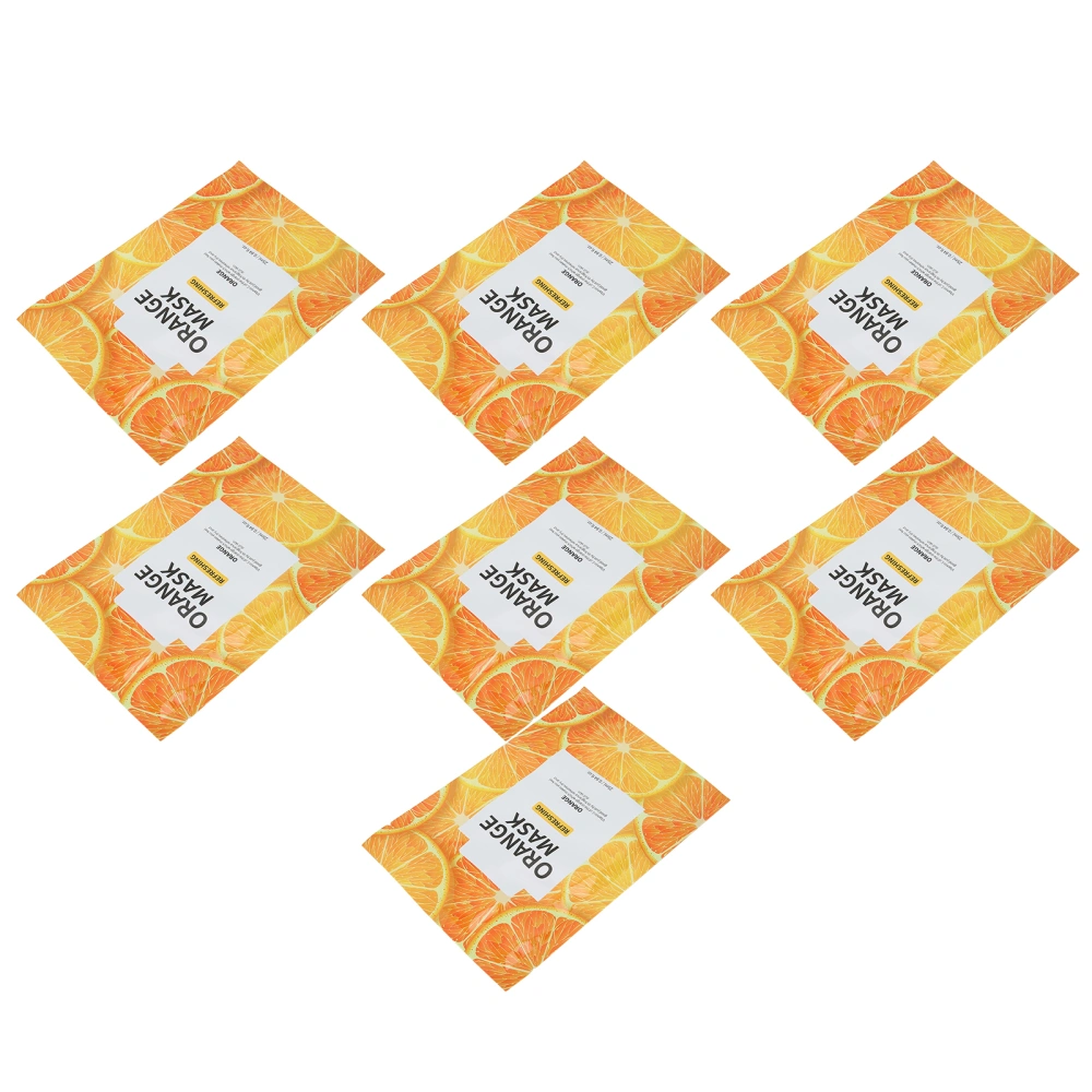 MELAO 7Pcs 25ml Orange Facial Mask Moisturizing Hydrating Fruit Facial Mask Skin Care