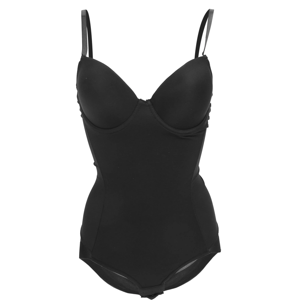 Summer Women Shapewear with Bra Waist TrainerSlimming Body Shaping Bodysuit (Black)XL