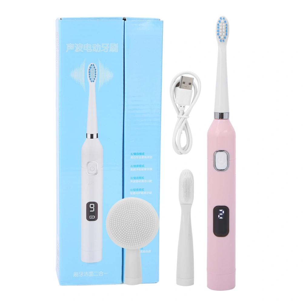 Electric Toothbrush Rechargeable Whitening Teeth Cleaning Waterproof Toothbrush for AdultsPink