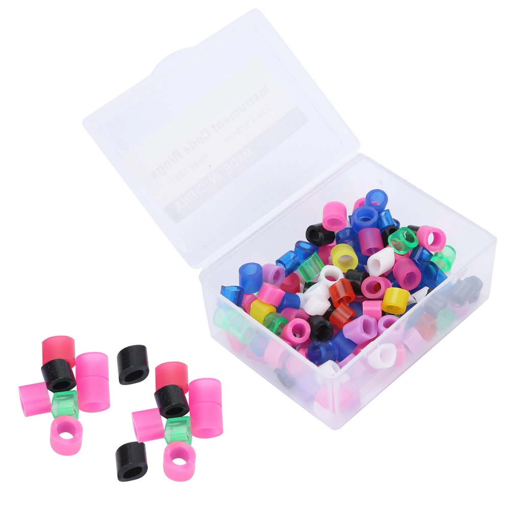 100pcs Dental Color Code Rings NonToxic Silicone Dental Color Code Rings Accessory Supplies(Mix Color )