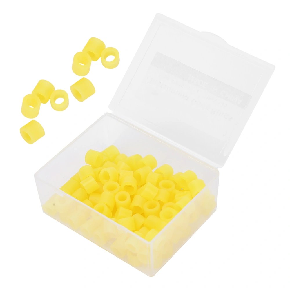 100pcs Dental Color Code Rings NonToxic Silicone Dental Color Code Rings Accessory Supplies(Yellow )