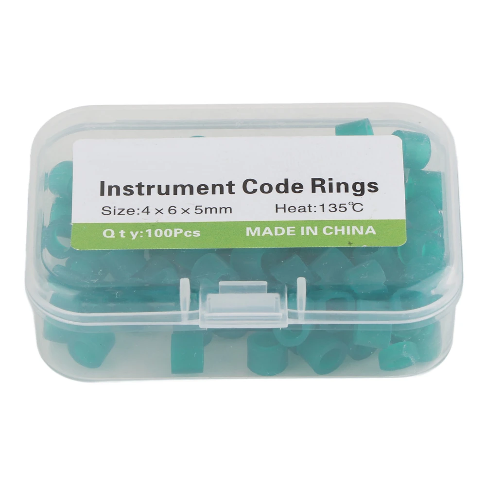 100pcs Dental Color Code Rings NonToxic Silicone Dental Color Code Rings Accessory Supplies(Green )