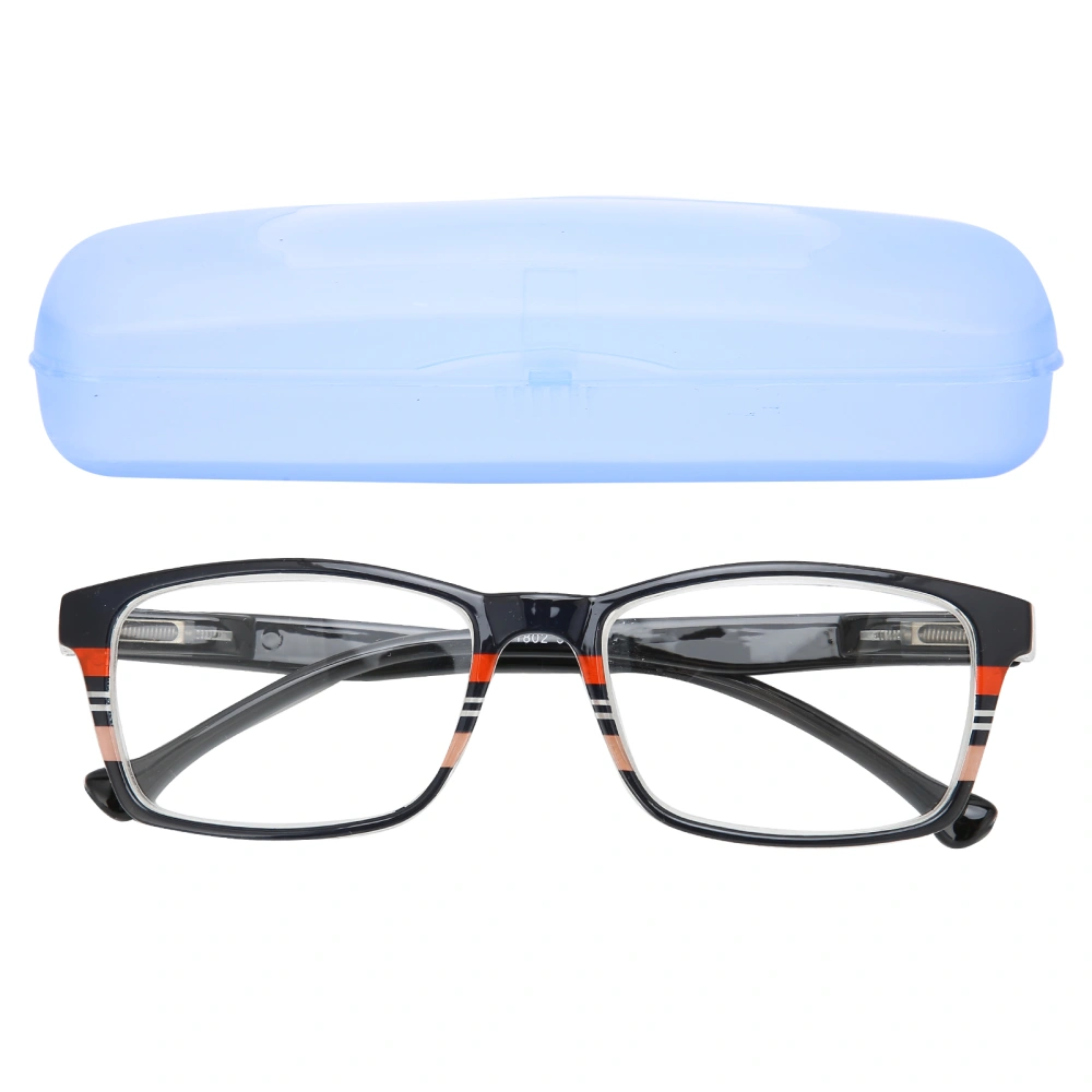 Unisex Elderly Reading Glasses High Definition Eye Glasses Spectacles with Storage Box+125