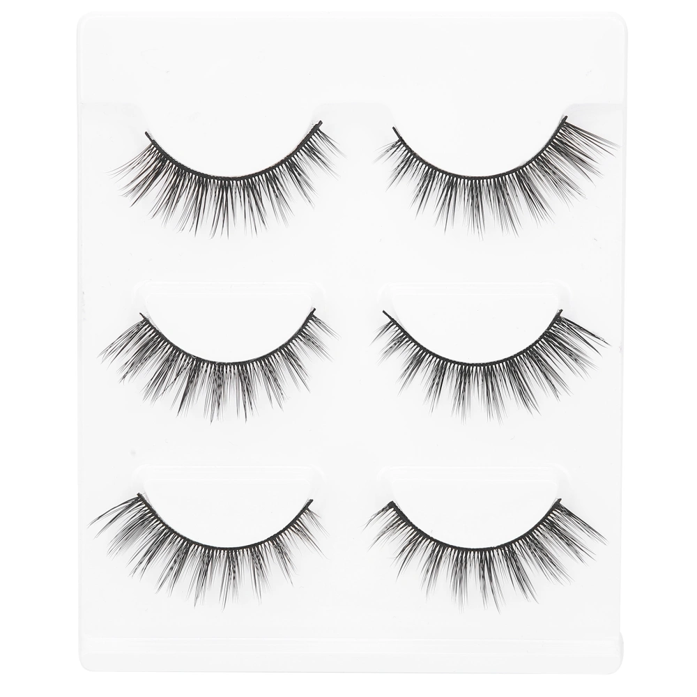 3 Pairs Makeup Reusable False Eyelashes Natural Thickening Curling False Eyelashes