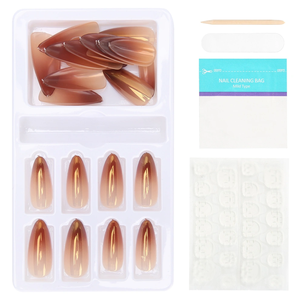 24Pcs False Nails Tips Reusable Full Cover Fake Artificial Nails Manicure AccessoryF745-13