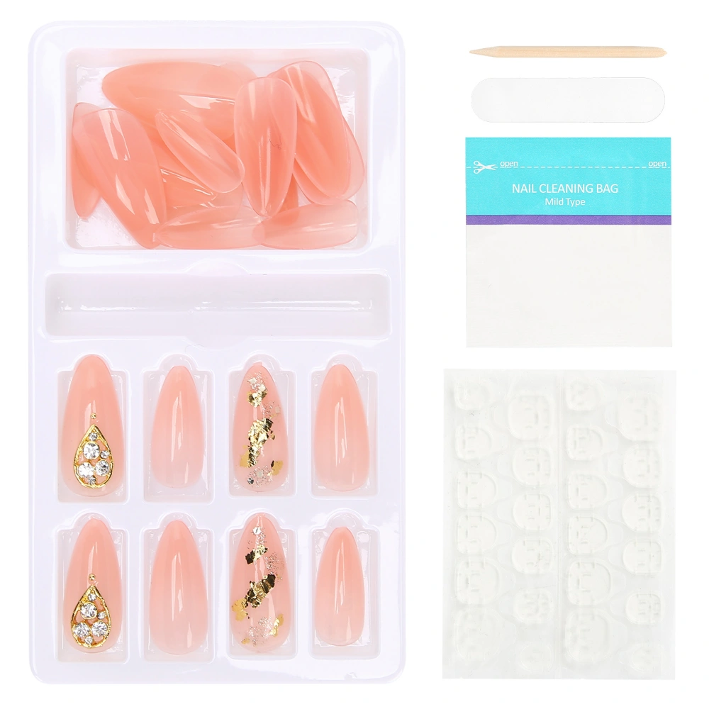 24Pcs False Nails Tips Reusable Full Cover Fake Artificial Nails Manicure AccessoryF745-11