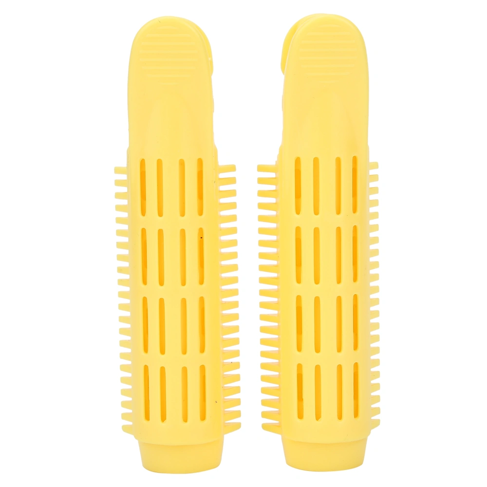 2Pcs Hair Curler Clip Hair Volumizing Curling Roller Natural Fluffy Hair Clip Styling ToolYellow