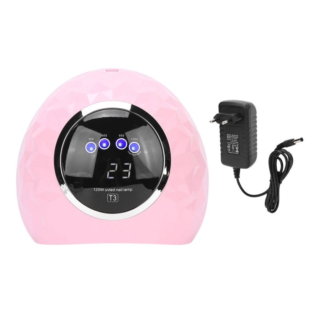 120W Intelligent Sensing Nail Gel Dryer Lamp Nail Gel Polish Curing Light 100~240V PinkEU Plug