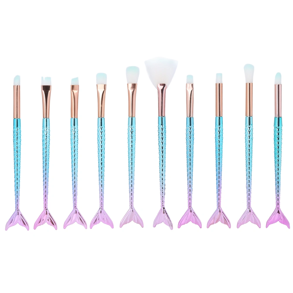 10PCS Makeup Brushes Cosmetics Blending Soft Bristles Brushes Kit for Blush Eye Shadows