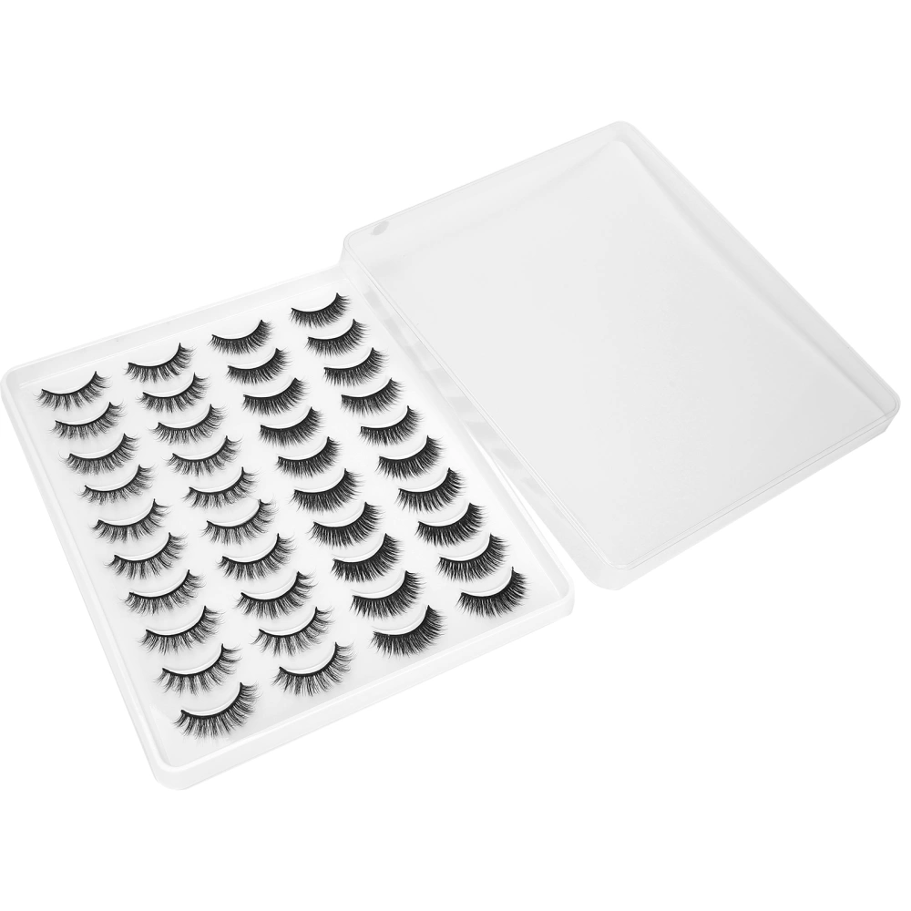 20 Pairs Makeup Long Thick False Eyelashes Daily Use Curly Dense False Lashes Set001