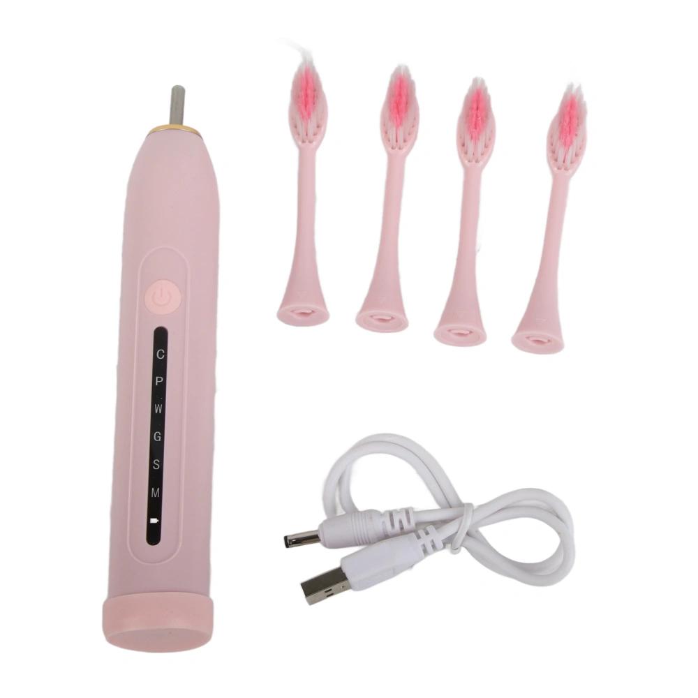 Rechargeable Electric Toothbrush Powerful Adult Portable Sonic Teeth Cleaning ToothbrushPink