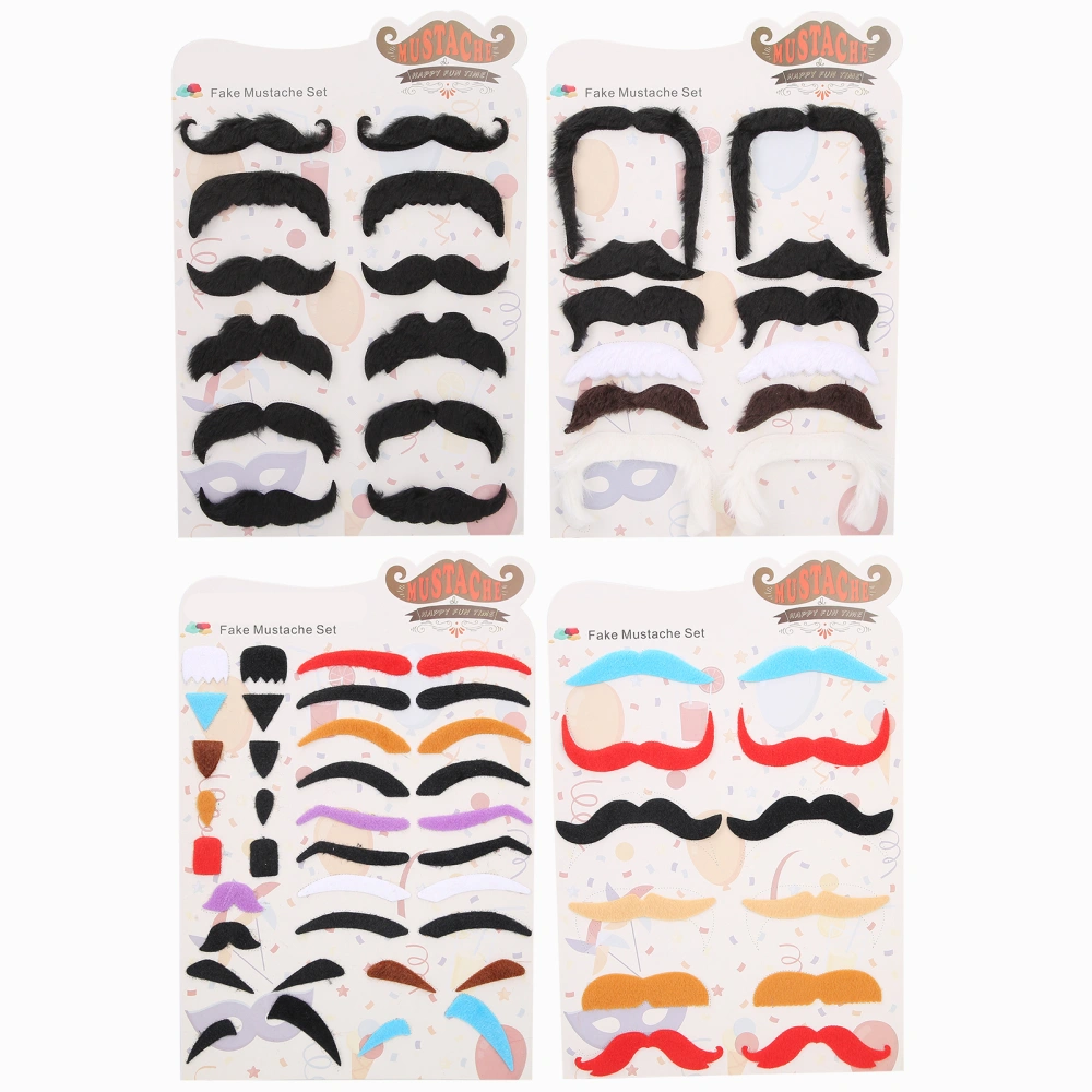 72pcs Costume Fake Beard Self Adhesive Mustaches Party Disguises Game Play Festival Supplies