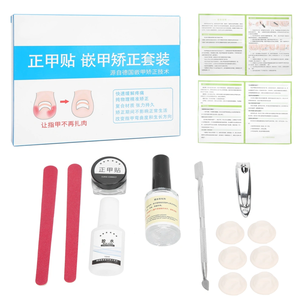 Ingrown Toe Nail Correction Patch Foot Care Glue Nail File Straightening Pedicure Tool30 Patches