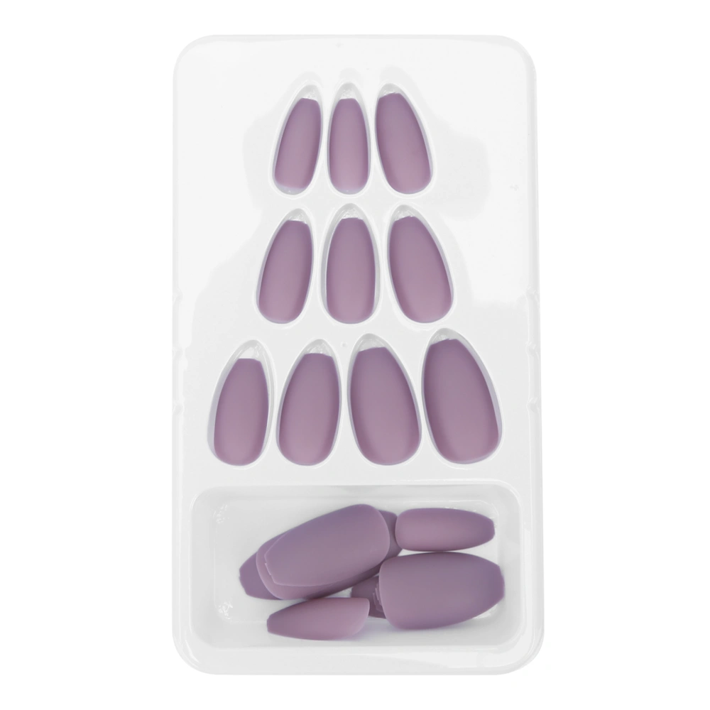 24Pcs Nail Art Tips Set Matte Pure Color Artificial Fake Nails Full Cover False Nail TipsF125