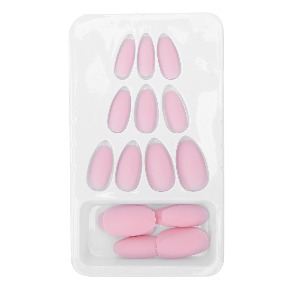 24Pcs Nail Art Tips Set Matte Pure Color Artificial Fake Nails Full Cover False Nail TipsF124