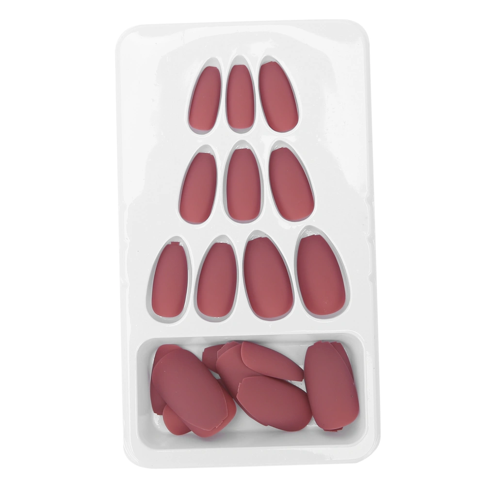 24Pcs Nail Art Tips Set Matte Pure Color Artificial Fake Nails Full Cover False Nail TipsF126